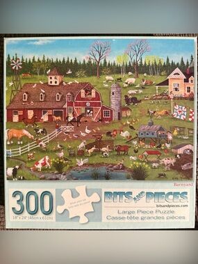 300 piece Bits and Pieces Large Piece “Barnyard” Puzzle - Farm Scene
